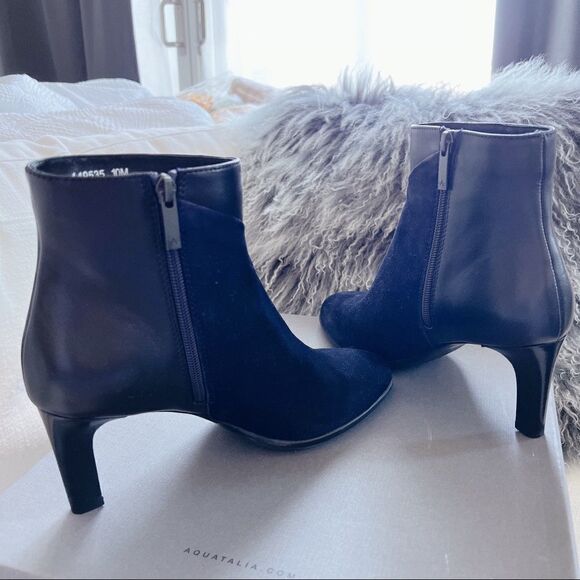 COPY - Aquatalia Dia Dress Suede/Calf Bootie Navy/black - Picture 5 of 12